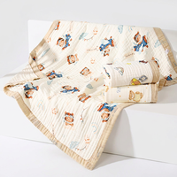 Baby Multi-laagse Handdoek 110*110 cm Op Maat Ontworpen Cartoon Dierenprint Baby Beddengoed Groothandel GOTS Gecertificeerd Biologisch