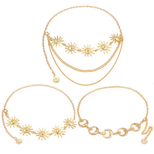 Cadena de cintura de aleación de zinc para mujer con patrón de estrellas, accesorio de cinturón individual para fiesta - Product Image 1
