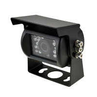 Caméra de recul robuste AHD 1080P avec 18 LED IR pour vision nocturne, étanche IP69K, avec pare-soleil