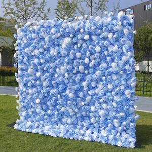 Panel de pared de flores artificiales enrollable de fácil instalación, 8 pies x 8 pies, decoración de fondo 3D para bodas, eventos y ceremonias - Product Image 2