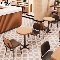 Ensemble table et chaises de style moderne pour café, bistrot, restaurant, hôtel, cadre en métal, chaise de salle à manger en cuir, mobilier