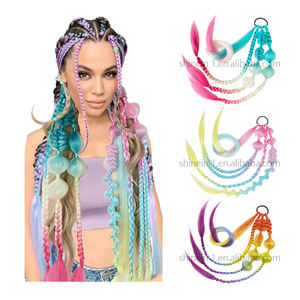 All'ingrosso ad alta temperatura marrone sintetico di boxe africano Bubble Twist Pony intrecciare i <span class=keywords><strong>capelli</strong></span> <span class=keywords><strong>con</strong></span> accessori di perle - Product Image 3