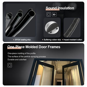 Puertas Comerciales OUNA para Tiendas, Resistentes <span class=keywords><strong>al</strong></span> Viento, con Marco de Aleación de Aluminio y Vidrio, Diseño Francés, para <span class=keywords><strong>Supermercados</strong></span> y Uso en Exteriores - Product Image 4