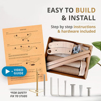 Ensemble d'escaliers et d'étagères pour chat à plusieurs niveaux à fixer au mur, escaliers pour chat en bois, corde de sisal, décoration d'Halloween et de Noël pour une utilisation en intérieur