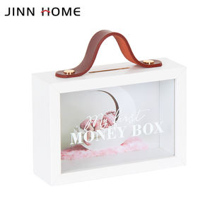 <span class=keywords><strong>Hucha</strong></span> de madera personalizada con caja de dinero con correa de cuero <span class=keywords><strong>para</strong></span> adultos y niños <span class=keywords><strong>para</strong></span> ahorrar regalo de fondo de viaje - Product Image 2