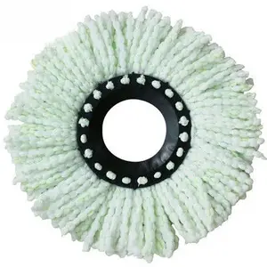 Double drive rotating mop head cotton thread absorbent mop replacement cloth