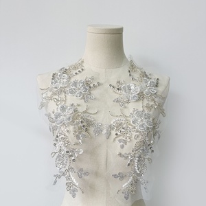 Hợp thời trang thời trang 3D hoa thêu hạt và sequins đen lưới ren đính bởi cặp cho Bridal Đảng Dresses lt2852a - Product Image 2