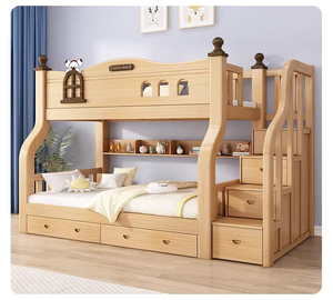 Letti a Castello Moderni in Legno Massello per Uso Domestico, per Adolescenti, Famiglie, Dormitori, Hotel, Scuole, Appartamenti e Camere da <span class=keywords><strong>Letto</strong></span> - Product Image 4