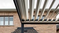 Pergola en aluminium à lames orientables pour l'extérieur de la maison, énergie solaire, stockage d'énergie, éco-pavillon, fabrication chinoise