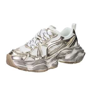 Shopart Donna <b>Sneakers</b> White Gold 5 Cm Heel Size 36 37 38 39 40 41 Trendy <b>Canvas</b> Shoes - Product Image 4