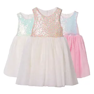 בסיטונאות רשמי בגדי בני נוער-Little Girls Dress Sequin Tutu Toddlers Princess Boutique Clothing Lovely Flower Girls Dress Special Occasion Candy Color