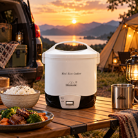 Cuisinière à riz électrique portable pour voiture 220V 1,5L, avec minuterie numérique et fonction maintien au chaud pour le camping