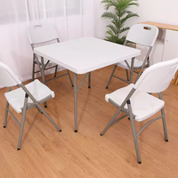 Usine directement petites tables carrées en plastique pliantes extérieures portables de 86cm