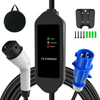 Chargeur EV portable de type 2 AC 13A 3KW IP54, design compact, pour petits véhicules électriques