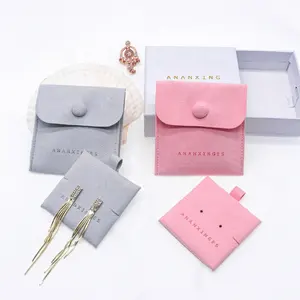 Sacchetto di imballaggio con coulisse pochette bijoux scatola di imballaggio per gioielli sacchetto di gioielli personalizzato in finta pelle scamosciata di velluto con logo