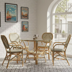 Chaise JAMAICA, design moderne en bois et rotin, fabrication artisanale indonésienne, design asiatique, CV Craftindo, pour un intérieur élégant, salle à manger, appartement, hôtel, meubles - Product Image 1