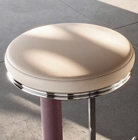 Tabouret de bar design de luxe léger en acier inoxydable, chaise haute de comptoir pour la maison, l'hôtel, la salle à manger et le sous-sol