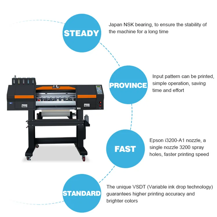 PO-TRY 60cm Textile Digital Heat Transfer Printer 2 4 I3200 Printheads DTF Printer Printing Machine