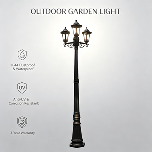 OEM IP44 Antique UV Resistant Plastic Garden Pole <strong>Light</strong> 2m E27 <strong>Victorian</strong> Outdoor Street Lamp <strong>Post</strong> PH6103 - Product Image 1