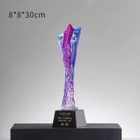 Couleurs personnalisées Glaze Star Pillar Trophy Glaze Star Award Trophy avec MH-NJ0596 de base noire