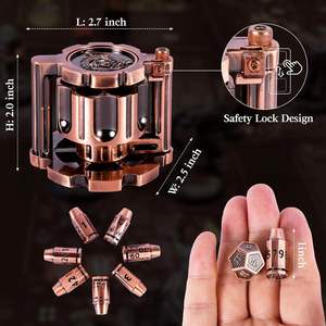 ชุดกล่อง<span class=keywords><strong>ทรง</strong></span><span class=keywords><strong>กระบอก</strong></span>รีโวลเวอร์ลูกเต๋าทรงกระสุนหลายเหลี่ยมทำจากโลหะ7ชิ้นสำหรับเกมบนโต๊ะธีมอาชญากรรม D & D & Sci-Fi - Product Image 5