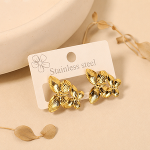Boucles d'oreilles tendance punk en acier inoxydable, géométriques irrégulières, effet brillant, bijoux de mode - Product Image 2