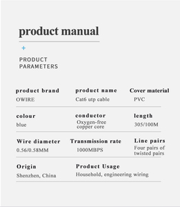 Câble LAN intérieur en cuivre sans oxygène OWIRE 6 pour une partage de fichiers professionnel rapide - Product Image 6