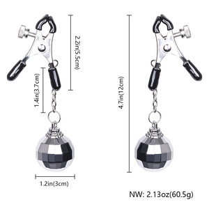 Clips de tétons en métal à double boule, dispositifs de retenue BDSM, jeux SM, jouets de flirt et d'éveil <span class=keywords><strong>sexuel</strong></span> pour adultes, pour le plaisir des couples - Product Image 2