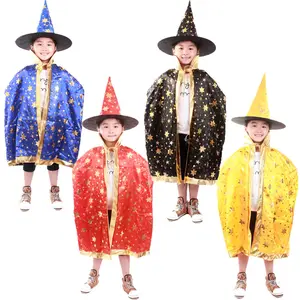 Costume d'Halloween Costume de sorcier Cape sorcière manteau d'Halloween cinq étoiles