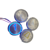 Bouton d'ascenseur LED bicolore, lumière blanche constante, devient bleu lorsqu'il est pressé, bouton poussoir d'ascenseur