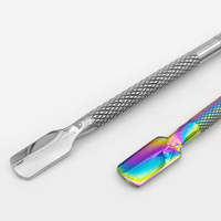 PAIE Poussoir à cuticules double tête en acier inoxydable haut de gamme, outil professionnel de manucure pour l'élimination des peaux mortes et le nail art