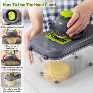 Factory Wholesale Kitchen Accessories 14 in 1 Food <b>Cutter</b> Veggie Onion Chopper Mandoline Slicer Multifunctional <b>Vegetable</b> <b>Cutter</b> - Product Image 3