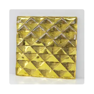 Желтый цвет большой Алмазный Узор стеклянные кирпичи серебряное покрытие кристалл сплошное стекло кирпичи кулон перегородка для ресторана