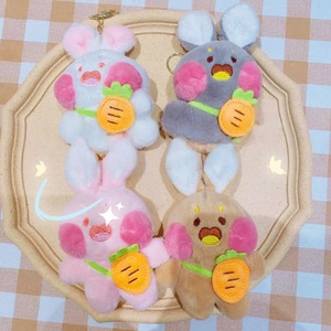 Trendy Soft Plush 3D Rabbit Keychain Light Pendant Bag Charm