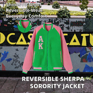 Chaqueta Bomber Casual Reversible de Sherpa para Invierno, Sudadera con Capucha de 200 gsm para Impresión, MOQ Bajo, para el Mercado Estadounidense - Product Image 2