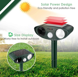 Siêu âm động vật thuốc chống mèo chó răn đe năng lượng mặt trời Powered vườn không thấm nước năng lượng mặt trời động vật Repeller trang trại sân với ánh sáng đèn flash - Product Image 5