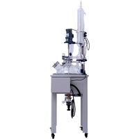 Bioreaktor Otomatis 10L Lapis Tunggal GG-17 Reaktor Kaca Distilasi Refluks Bejana Tekan Digital Pompa Motor Mesin PLC