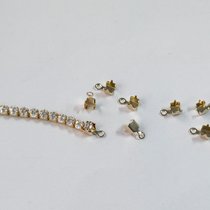 Catena Tennis Vintage in <span class=keywords><strong>Oro</strong></span> 14K con Zircone Ovale Trasparente a 4 Griffe per Creazione di Gioielli Fai-da-Te, Collane e Bracciali da Donna - Product Image 6