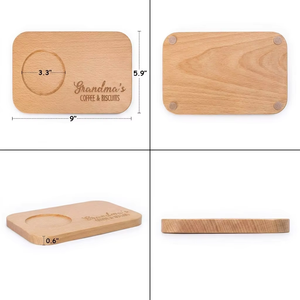 Plateau à biscuits en bois de hêtre personnalisé, gravé, porte-tasses à café pour grand-père et grand-mère, planche à collation en bois, cadeau d'anniversaire pour les grands-parents - Product Image 5