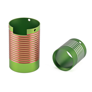 CNC Machined Aluminum Alloy Two Tone Anodized Red and Green <strong>Heat</strong> <strong>Dissipation</strong> Sleeve Precision Turning Housing for LED Light - Product Image 3