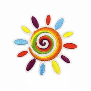 New Embroidered Iron on rainbow Colorful Sun butterfly Heart Hand Mouth Patch for Clothing <b>Hat</b> <b>Bag</b> Decoration - Product Image 2
