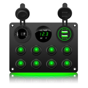 CNSPEED 8 Position <b>Switch</b> Panel With USB Voltmeter <b>12V</b> DC For Cars And Yachts - Product Image 2