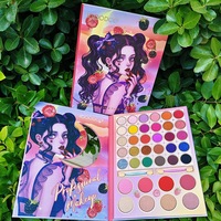 Vente en gros de palette d'ombres à paupières d'été à haute teneur en pigments, avec logo personnalisé, palette d'ombres à paupières entièrement personnalisable, palette d'ombres à paupières pour livre et journal