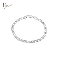 Cadena de Eslabones Ovalados Dobles de 6 mm, Joyería de Moda FJ Fallon, Chapada en Oro Rosa sobre una Base de Latón