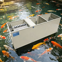 Système de filtration pour bassin à carpes koï en matériau PP de haute qualité 2300*650*746mm, filtre à tambour combiné avec pompe à biofilm K5 40000L/heure