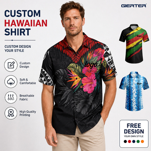 Camisa Hawaiana Polinesia Personalizada, Camisa Tribal de Samoa, Tonga, Fiyi, Tahití, Camisa Aloha Tropical con Hibisco, Camisa de las Islas del Pacífico para Hombre - Product Image 1