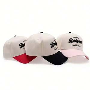 Casquettes de baseball bicolores 100% coton à 5 panneaux, casquettes et chapeaux de sport personnalisables, casquette avec logo brodé 3D pour homme - Product Image 3