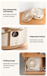 Ventilateur de <span class=keywords><strong>table</strong></span> pliable portable à télécommande, ventilateur mural, ventilateur de <span class=keywords><strong>table</strong></span> LED sans fil, rotation, circulation d'air, refroidissement, ventilateur suspendu - Product Image 5