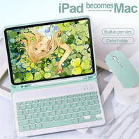 Keyboard nirkabel BT tahan air ramping dengan tempat Slot pensil Mouse casing penutup untuk Samsung Galaxy Tab S7 FE 12.4 "Portugis