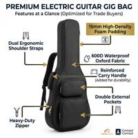 Jinchuan - Funda de Guitarra Acolchada Impermeable de 15 mm, Fabricada en Oxford, para Guitarra Acústica y Clásica, Precio de Fábrica OEM